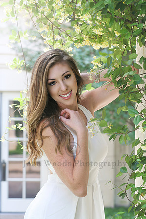Senior girl posed in ivy