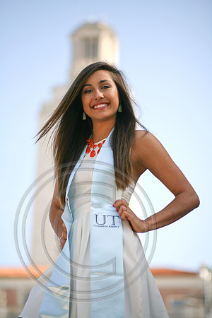 Senior with UT tower
