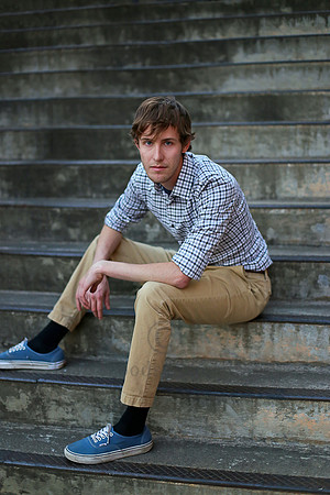 Boy session  on steps at Auburn University