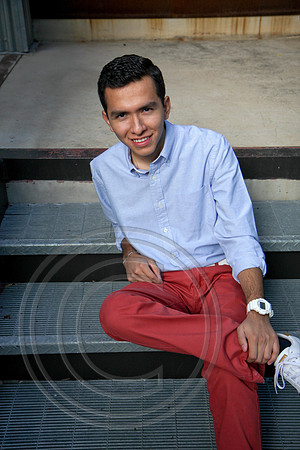Senior boy on steps