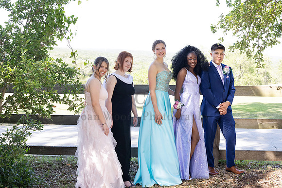 Group of five High School Seniors in Formals