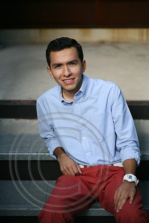Senior boy at  the Pearl steps